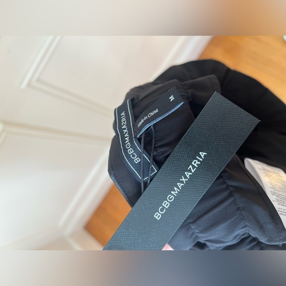 BCBGMAXAZRIA Faux Leather Cropped Paperbag Pant in Black - Picture 8 of 11